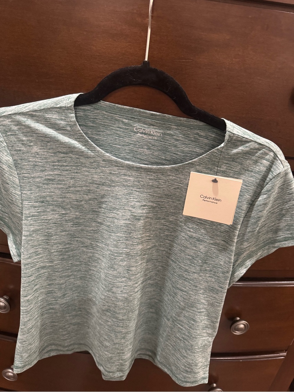 Calvin Klein Heathered Mint Green Short Sleeve Tee size L